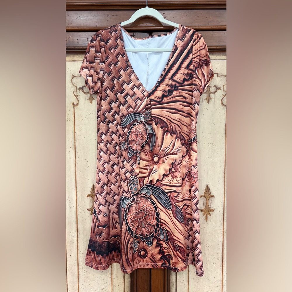 Tropical Sea Turtle Print Dress or Swimsuit Cover-up